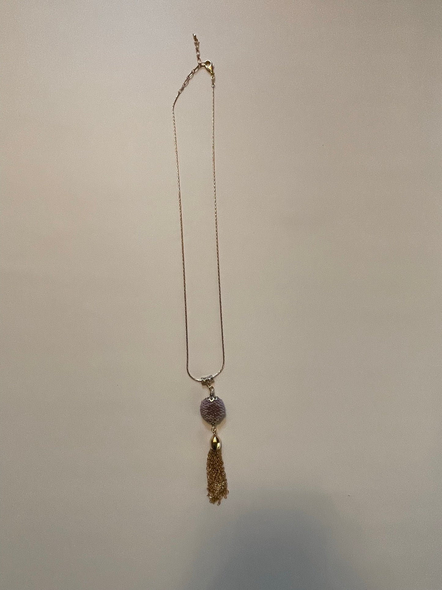 Beaded Bead Pendant on Chain