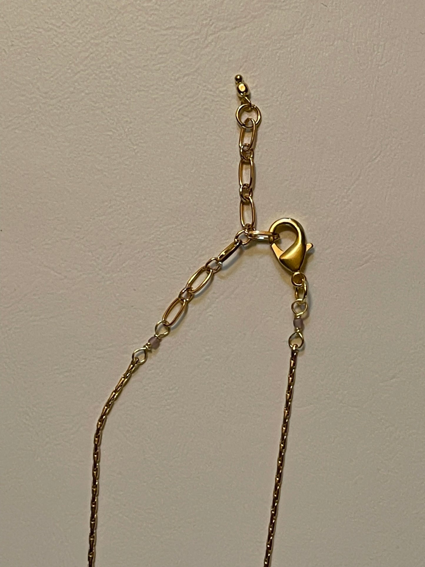 Beaded Bead Pendant on Chain